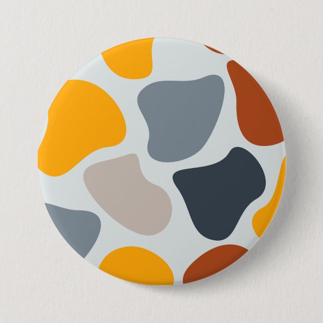 Farbenfroh, cool, trendig, modern, Bio geometrisch Button (Vorderseite)