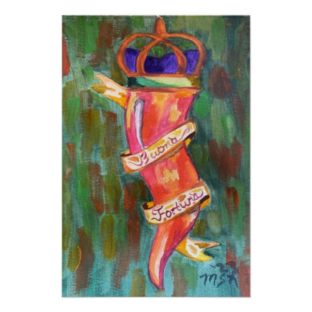 Farbenfroh Cornicello Poster (Vorderseite)