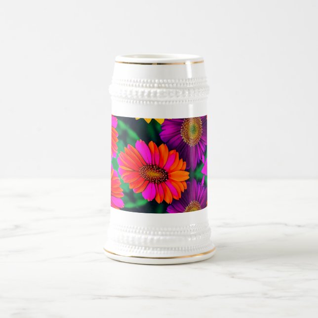 farbenfroh Daisy Bouquet Pattern Bierglas (Mittel)
