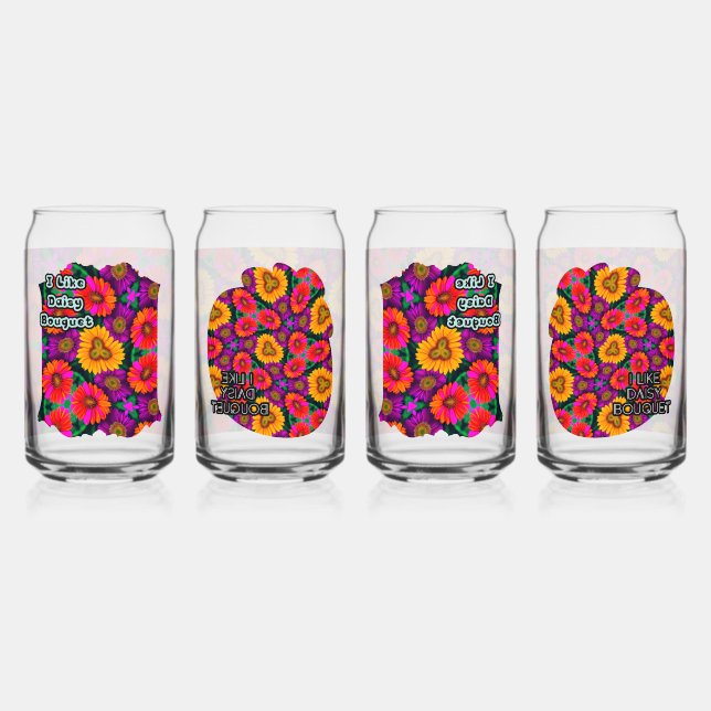 farbenfroh Daisy Bouquet Pattern Dosenglas (Vorderseite)