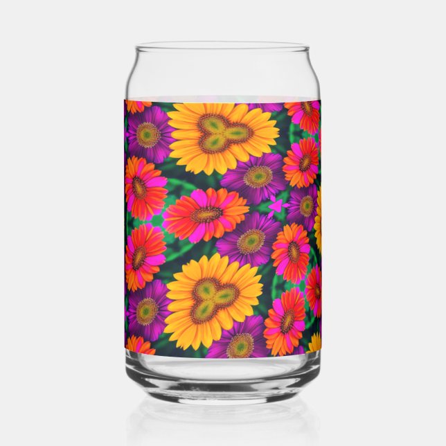 farbenfroh Daisy Bouquet Pattern Dosenglas (Vorderseite)