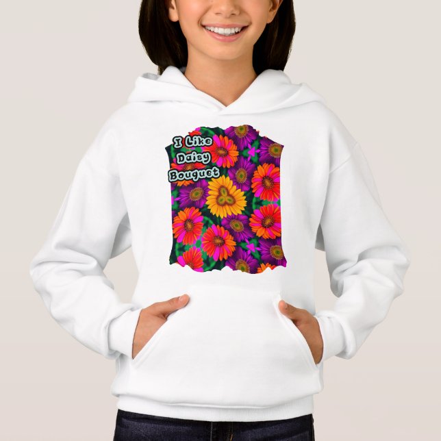 farbenfroh Daisy Bouquet Pattern Hoodie (Vorderseite)
