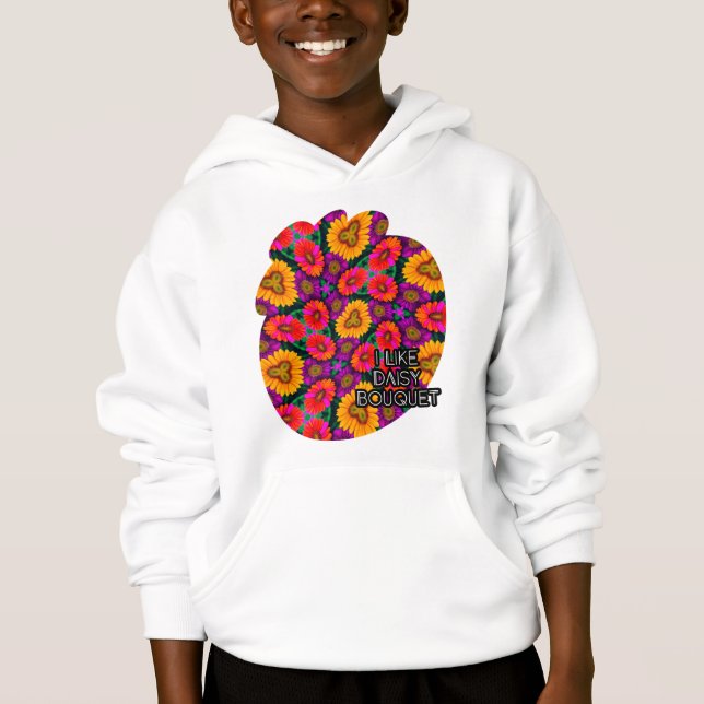 farbenfroh Daisy Bouquet Pattern Hoodie (Vorderseite)