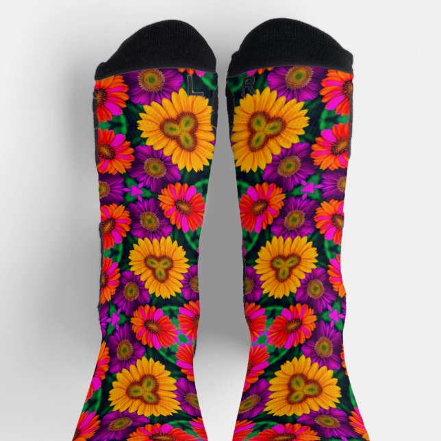 farbenfroh Daisy Bouquet Pattern Socken (Oben)