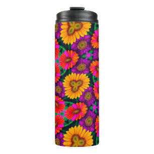 farbenfroh Daisy Bouquet Pattern Thermosbecher
