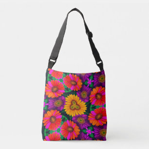 farbenfroh Daisy Bouquet Pattern Tragetaschen Mit Langen Trägern