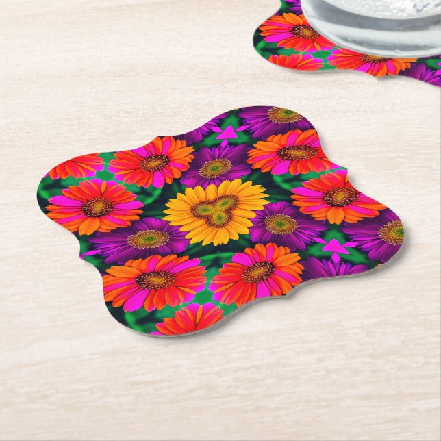 farbenfroh Daisy Bouquet Pattern Untersetzer (angewinkelt)