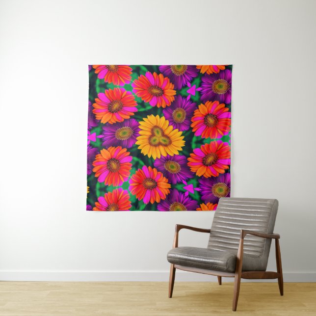 farbenfroh Daisy Bouquet Pattern Wandteppich (Beispiel)