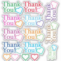 Farbenfroh "Danke!" Aufkleber