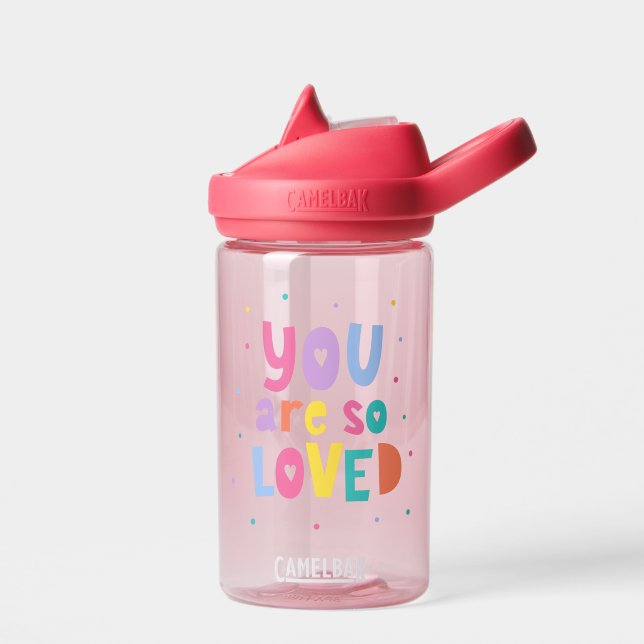 Farbenfroh, dass du so geliebt bist trinkflasche (Links)