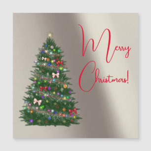 Farbenfroh dekoriert Weihnachtsbaum Magnetkarte