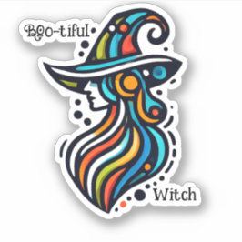 Farbenfroh, elegant, Abstraktes HexenHalloween Aufkleber