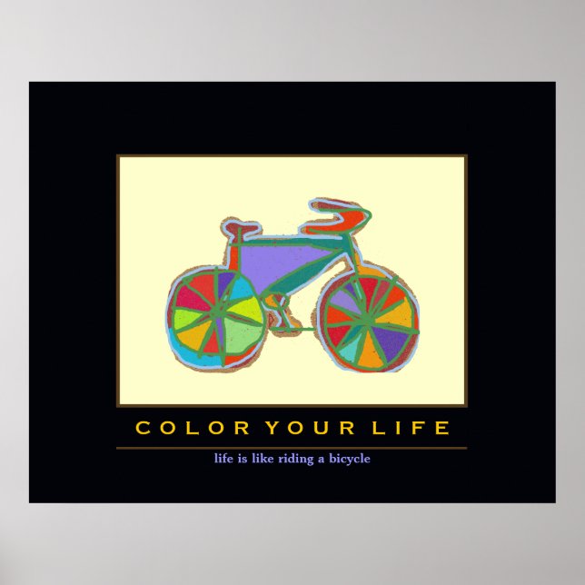 farbenfroh Fahrrad ART Poster (Vorne)