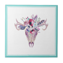 farbenfroh floral Boho Skull