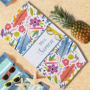 farbenfroh funky tropical hawaiian strandtuch