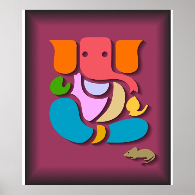 Farbenfroh Ganesha Poster (Vorne)