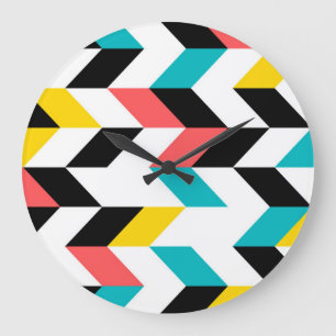 Farbenfroh, geometrisch, cool, einzigartig, trendi große wanduhr