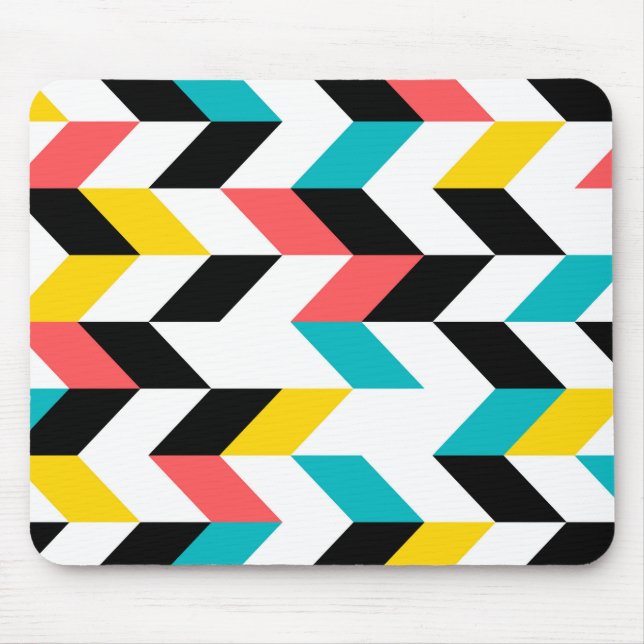 Farbenfroh, geometrisch, cool, einzigartig, trendi mousepad (Vorne)