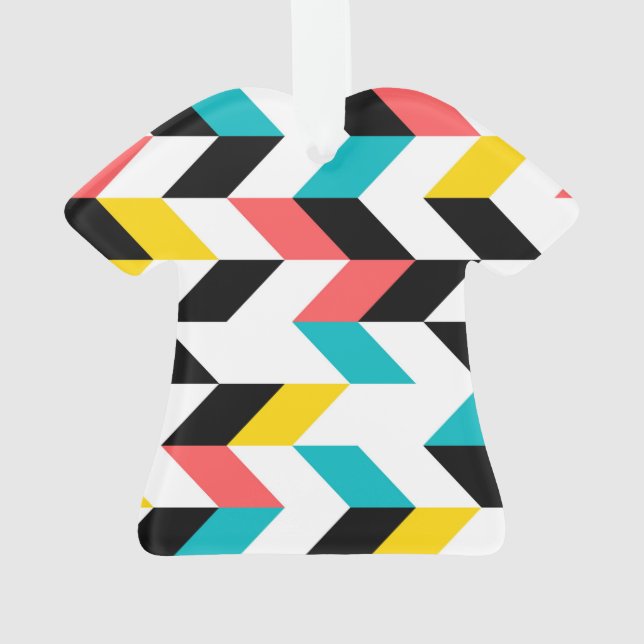 Farbenfroh, geometrisch, cool, einzigartig, trendi ornament (Rückseite)