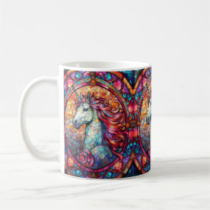 Farbenfroh gestanztes Glas Einhorn Kaffeetasse