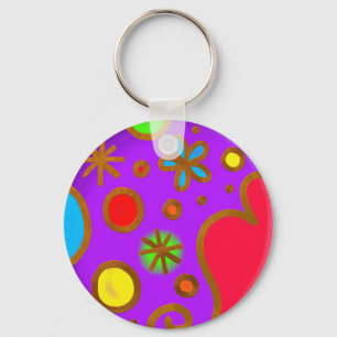 Farbenfroh gestrichen Lila Red Blue Schlüsselanhänger