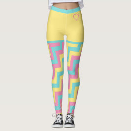Farbenfroh hell Moderne geometrische Zickzack w/he Leggings