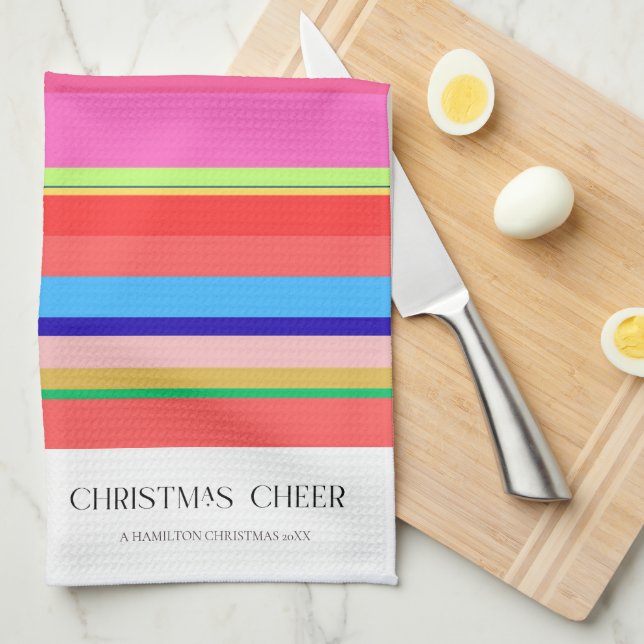 Farbenfroh hell Moderne Weihnachtsküche Handtuch (Viertel Falte)