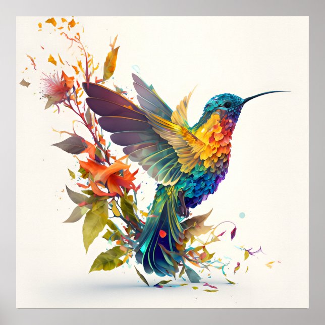 Farbenfroh Humminbird Poster (Vorne)