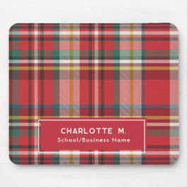Farbenfroh Kariert Classic Personalisiert Red Mousepad