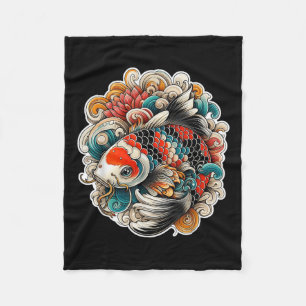 Farbenfroh Koi Fish Tattoo Design Japanisch Art Ni Fleecedecke