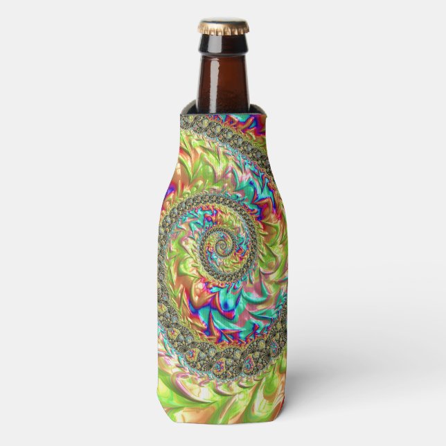 Farbenfroh, kräftig und dynamisch Groovy Trippy Fr Flaschenkühler (Flaschenvorderseite)
