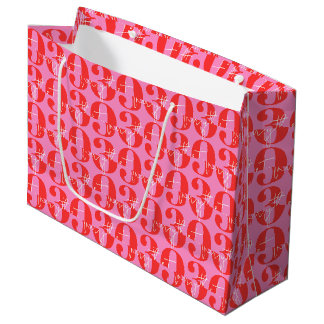 Farbenfroh kühl Rosa und Rot 30. Geburtstag Große Geschenktüte