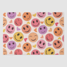 Farbenfroh Lächeln Glückliche Gesichter mit Herzen