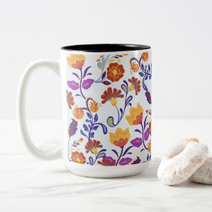 Farbenfroh & lebhaft Moderne Blume Zweifarbige Tasse