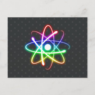 Farbenfroh leuchtendes Atom - Grüße Postkarte