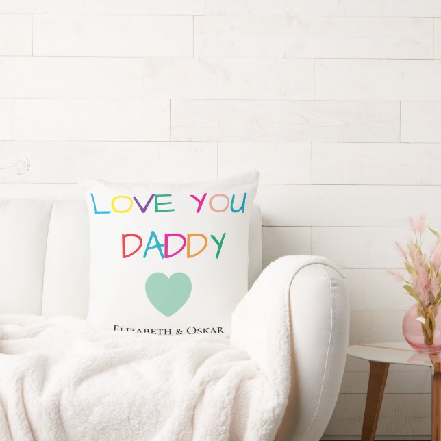 Farbenfroh "Liebe You Daddy" - Fun & Heartfelt Kissen (Liege)