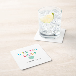 Farbenfroh "Liebe You Daddy" - Fun & Heartfelt Rechteckiger Pappuntersetzer