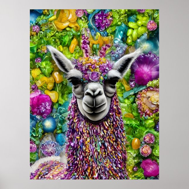 Farbenfroh Llama Poster (Vorne)