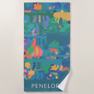 Farbenfroh Maximalist Boho Abstrakt Personalisiert Strandtuch