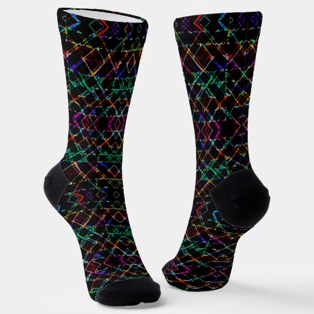 Farbenfroh, mehrfarbig, fröhlich gestreift socken (Gewinkelt)