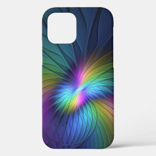 Farbenfroh mit blauem, modernem Abstraktem Fraktal Case-Mate iPhone Hülle