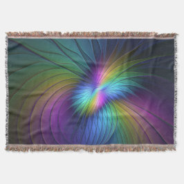 Farbenfroh mit blauem, modernem Abstraktem Fraktal Decke