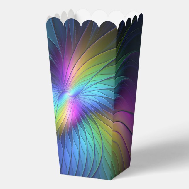 Farbenfroh mit blauem, modernem Abstraktem Fraktal Geschenkschachtel (Vorderseite)