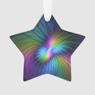 Farbenfroh mit blauem, modernem Abstraktem Fraktal Ornament