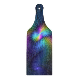 Farbenfroh mit blauem, modernem Abstraktem Fraktal Schneidebrett