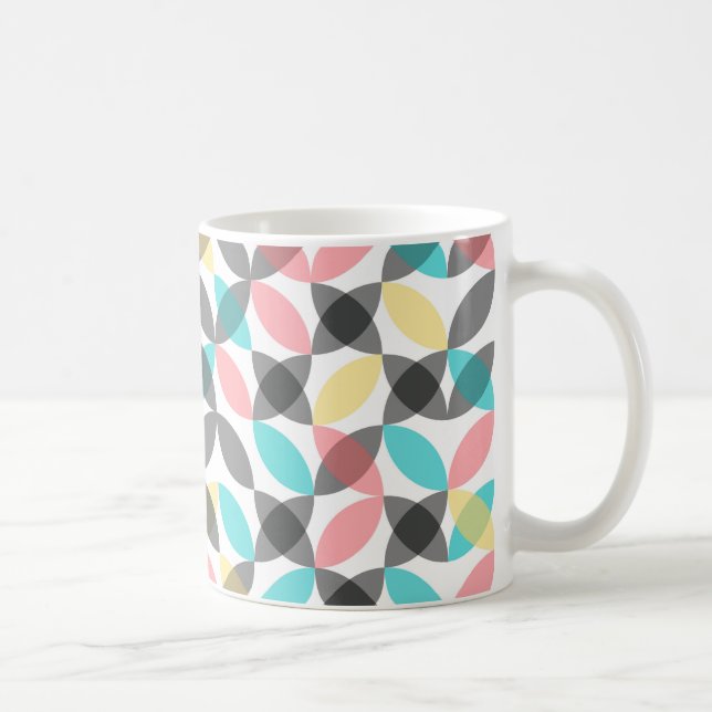 Farbenfroh, modern, fröhlich kreisförmig geometris kaffeetasse (Rechts)