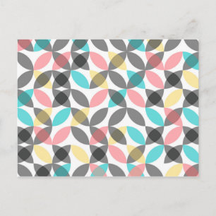 Farbenfroh, modern, fröhlich kreisförmig geometris postkarte