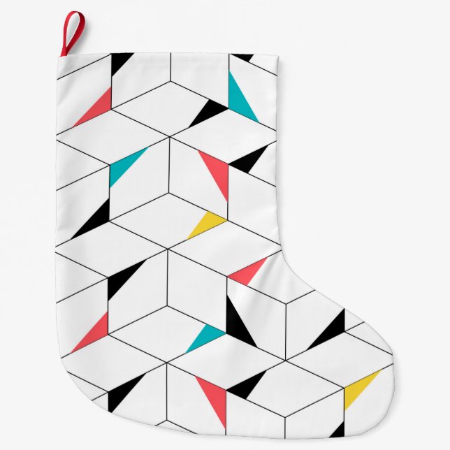 Farbenfroh, modern, fröhlich, trendig und fröhlich großer weihnachtsstrumpf (Vorderseite)