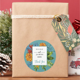 Farbenfroh, modern und blumenreich runder aufkleber