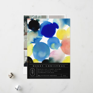 Farbenfroh Moderne Wasserfarbe Kunst 4 Foto Feiertagskarte